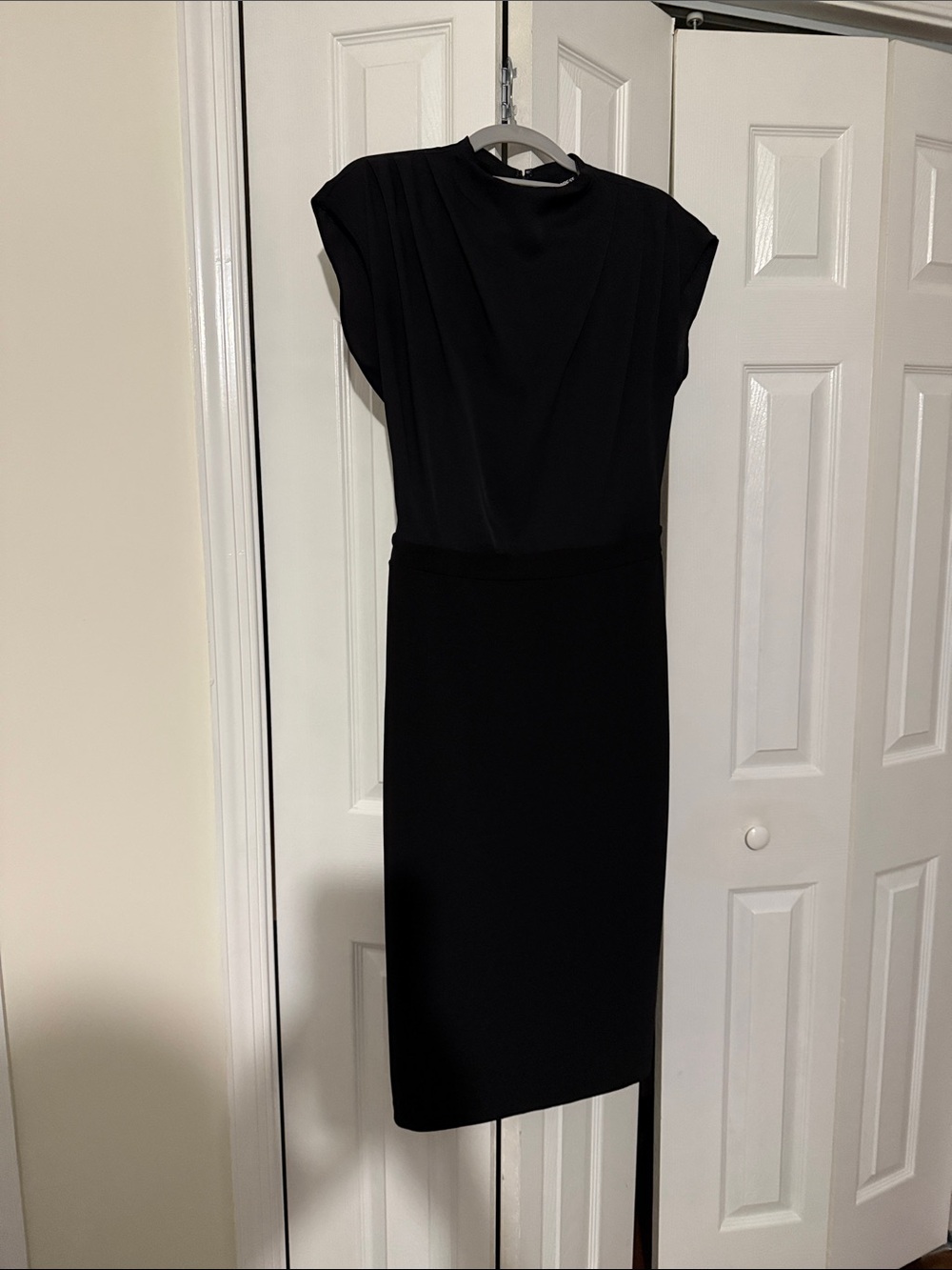 Express Black Midi Dress with Cap Sleeves